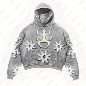 Hiver Casual Men Unisex Street Wear Zip-Up High Quality Custom Hip Hop Graphic Print Sturdy Waterproof Windproof Hoodie - Product Image 4