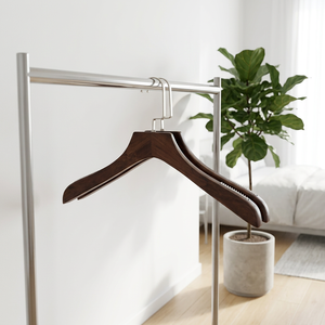 Wooden Clothing <b>Hanger</b> with Stainless Steel Hook Non-Slip Design for Closet Use Minimalist Style Custom logo wooden <b>hangers</b> - Product Image 4