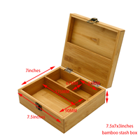 Boîte en bois personnalisée faite à la main ZYX, boîte de rangement en bambou avec plateau roulant, 7*7,5*3 pouces, finition vernie