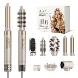 Styler capillaire 8 en 1, sèche-cheveux, brosse à <span class=keywords><strong>air</strong></span> chaud, lisseur, boucleur, outils de coiffage à <span class=keywords><strong>air</strong></span> avec baguette de bouclage en aluminium - Product Image 1