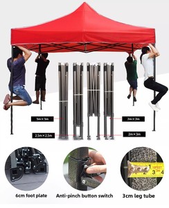 Tente de sport intérieure économique et légère, pop-up, 2x2m, 3x3, 3x6, 6.5x6.5ft, imperméable, rouge, bleue, toutes saisons - Product Image 6