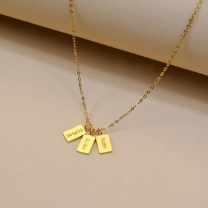 Placa con Nombre Personalizada, Chapada en Oro, con Proverbios Ingleses, Frases Inspiradoras, Colgante Rectangular, Collar de Acero Inoxidable, Joyería al por Mayor - Product Image 5