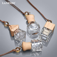 Diffuseur de parfum pour voiture écologique en verre suspendu 8ml 10ml, flacon vide avec bouchon en bois naturel pour l'intérieur de la voiture