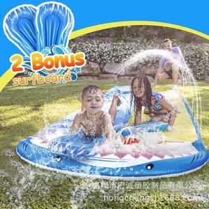 Inflatable Water Slide PVC Outdoor Kids Play Shark Design 10ft Long Slip And Slide Fun For Garden Backyard Summer Party - Product Image 2