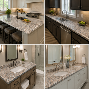 Vietnam Pink Granite Countertop Natural <b>Stone</b> Vanity Top Polished Speckled Work Surface Cut-to-Size for Hotel Bathroom Outdoor - Product Image 5