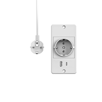 Bande d'alimentation encastrée de petite taille 4000W prise de courant encastrée pour meubles prise de bureau avec USB-A ports de USB-C connecter