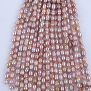 Perles d'eau douce naturelles violettes en gros, 18 cm, 5-6/6-7 mm, en forme de fil, perles en vrac pour la fabrication de bijoux DIY - Product Image 2