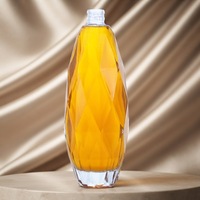 Autocollants personnalisés pour bouchons de bouteilles en verre transparent de 500 ml/700 ml/750 ml pour whisky, tequila et brandy