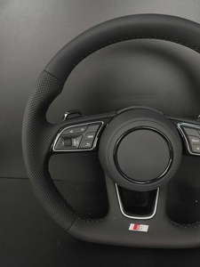 Volante Deportivo de Cuero Perforado S-Line para <span class=keywords><strong>Audi</strong></span> TT A8 A3 <span class=keywords><strong>A4</strong></span> A5 A6 A7 Q3 Q5 Q7 Serie S/RS con Levas de Cambio - Product Image 5