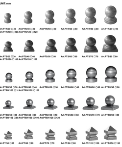 Productos de hierro forjado de herrería de 55mm Esferas de <span class=keywords><strong>límite</strong></span> Componentes ornamentales Elementos para piezas de valla de puerta - Product Image 3