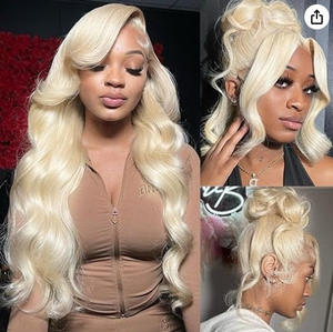 Venta al por mayor de pelo medio natural de la onda del cuerpo sin pelo peluca frontal de encaje completo en negro para las <span class=keywords><strong>mujeres</strong></span> - Product Image 6