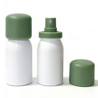 Vente en gros usine – Flacon pulvérisateur cylindrique 50 ml avec bouchon vert, en PET, vide, pour emballage cosmétique, sérum, tonique, soins de la peau, sérigraphie
