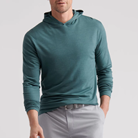 Sweat-shirt à capuche sport personnalisé vierge, extensible dans les quatre sens, évacuant l'humidité, coupe classique, 89% polyester, 11% élasthanne, imperméable