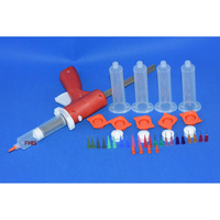 Pistolet à Seringue Manuel 30ml Pistolet à Colle Liquide Unique 30cc Cônes 5pcs et Embouts de Distribution Outil d'Extrusion de Colle Adhésive de Silicone