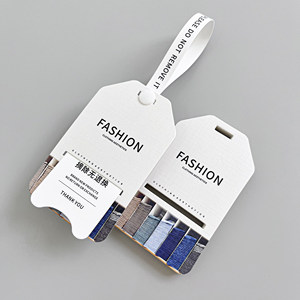 Etiqueta colgante troquelada <span class=keywords><strong>con</strong></span> textura de lino, doble borde festoneado, collage de fotos, <span class=keywords><strong>cinta</strong></span> blanca, cierre a presión, etiqueta de <span class=keywords><strong>ropa</strong></span> de moda urbana - Product Image 5