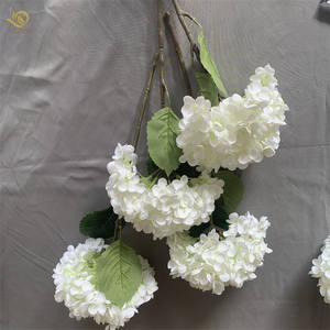 YOPIN-153批发人造丝花白色单绣球花 - Product Image 3