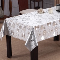 Nappe de table personnalisable en PVC métallisé de luxe RNPT, avec support tissé, imprimé floral, résistante à l'huile et imperméable