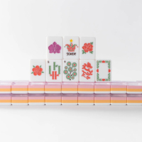 Tuiles de Mahjong Américaines de Luxe Modernes Roses, Personnalisées, en Acrylique Gravé 4 Couches, 160mm, Ensemble de Voyage et de Divertissement