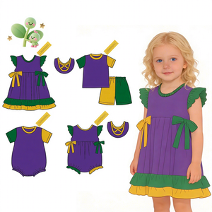 ชุดกางเกงขาสั้นเด็กสำหรับงานมาร์ดิกราส์ ชุดเสื้อผ้าเด็กสั่งทำพิเศษ ชุดเสื้อผ้าเด็กปักลายคุกกี้ ชุดเด็กสำหรับงานมาร์ดิกราส์ - Product Image 1