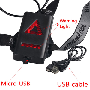 Luz para correr para deportes al aire libre con luces <span class=keywords><strong>LED</strong></span> USB recargables de advertencia para la espalda del pecho Material ABS para uso en <span class=keywords><strong>bicicleta</strong></span> Fuente de alimentación CC - Product Image 6