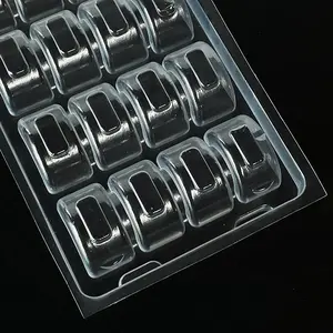 Wholesale Disposable Clear Plastic PET Macaron Clamshell Packaging For 12/16 Compartment Macaron Trays