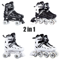 Patins à roulettes d'extérieur réglables de haute qualité avec roulements ABEC-7, conception durable à double rangée de 4 roues pour enfants et adultes