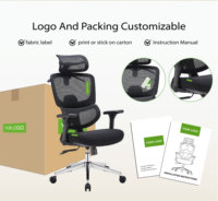 Chaise de bureau ergonomique moderne à dossier haut en maille, avec vérin à gaz chromé, hauteur réglable, assise confortable et moelleuse, vente en gros