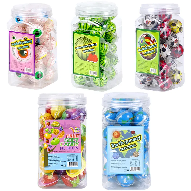 Manufacturers Custom Private Label Mix Sweet Gummy Confectionery Gummies Candy Bottle Packaging Ball Guangdong Cotton Candy Eat