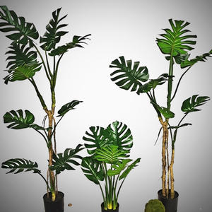 Plantas Artificiales de Monstera de Plástico y Seda, Bonsái Japonés en Macetas para Decoración del Hogar, Interior - Product Image 2