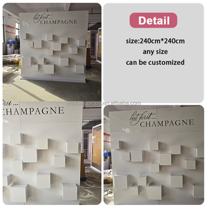 Elegante Pared Redonda Blanca para Exhibición de Copas de Champán, Fondo Reutilizable para Bodas y Eventos Corporativos - Product Image 4