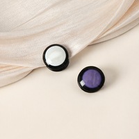 Magnet Hijab Bulat Dua Warna Flatback Adjustable Tanpa Lubang Penjepit Magnetik Resin Hijab Instan Kerudung Selendang Kerudung Muslimah Wanita