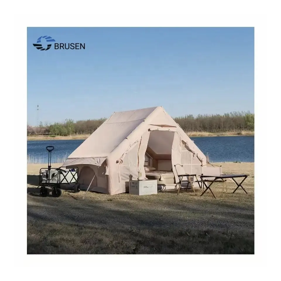 휴대용 가족 캠핑 텐트 방수 야외 대형 캔버스 에어 면 글램핑 풍선 캠핑 텐트