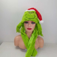 Nouveau Chapeau de Noël en Peluche Tendance de Haute Qualité, Motif Elfe, Impression Numérique, Oreilles Longues, Main Mobile Amusante à Air Comprimé, Doux et Confortable pour l'Extérieur