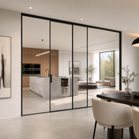 Pintu Geser Kaca Aluminium Interior Minimalis Sistem Terpadu Hardware Tersembunyi Operasi Halus untuk Kamar Tidur Dapur