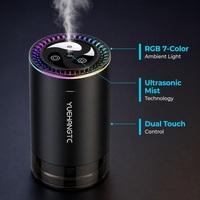 Diffuseur d'arômes et humidificateur de voiture YUEHANGTC, 7 modes RGB, brume ultrasonique, alimentation USB-C, design Yin Yang
