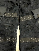 Jeans en denim personnalisés pour hommes, style rétro hip-hop streetwear, effet torché, déchirés, avec rivets, vêtements pour hommes grande taille, pantalon cargo à jambes larges