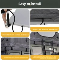 Tente de toit gonflable pour le camping, tente gonflable pop-up facile à installer avec matelas pneumatique, pompe et échelle