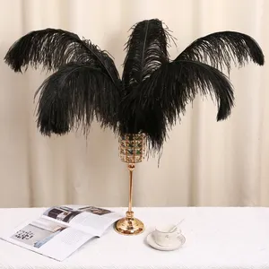 Craft Costume Home Wedding 10pcs Feather 22-24 Inch 55-60cm Black Ostrich Feathers Plume