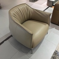 Chaise longue moderne Tigre Sièges simples en cuir véritable Salon Chambre Balcon Loisirs Café Villa Meubles Loft Fauteuil