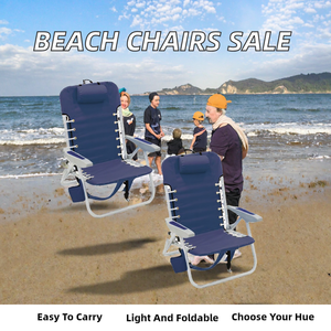 Chaise de plage portable en tissu Oxford, légère, pliable, confortable, couleur personnalisable, vente directe d'usine - Product Image 2