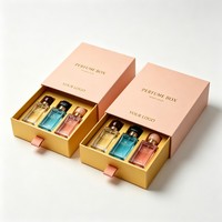 Boîte cadeau de luxe avec logo personnalisé en or, boîte à tiroir coulissant pour parfum, boîte pour huile essentielle, bougie parfumée, boîte cosmétique
