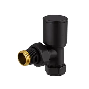 O antracite do cromo angulou a válvula de bronze do radiador para o radiador dos sistemas do aquecimento do assoalho com CE 1/2 ”x15MM BJ21006-J