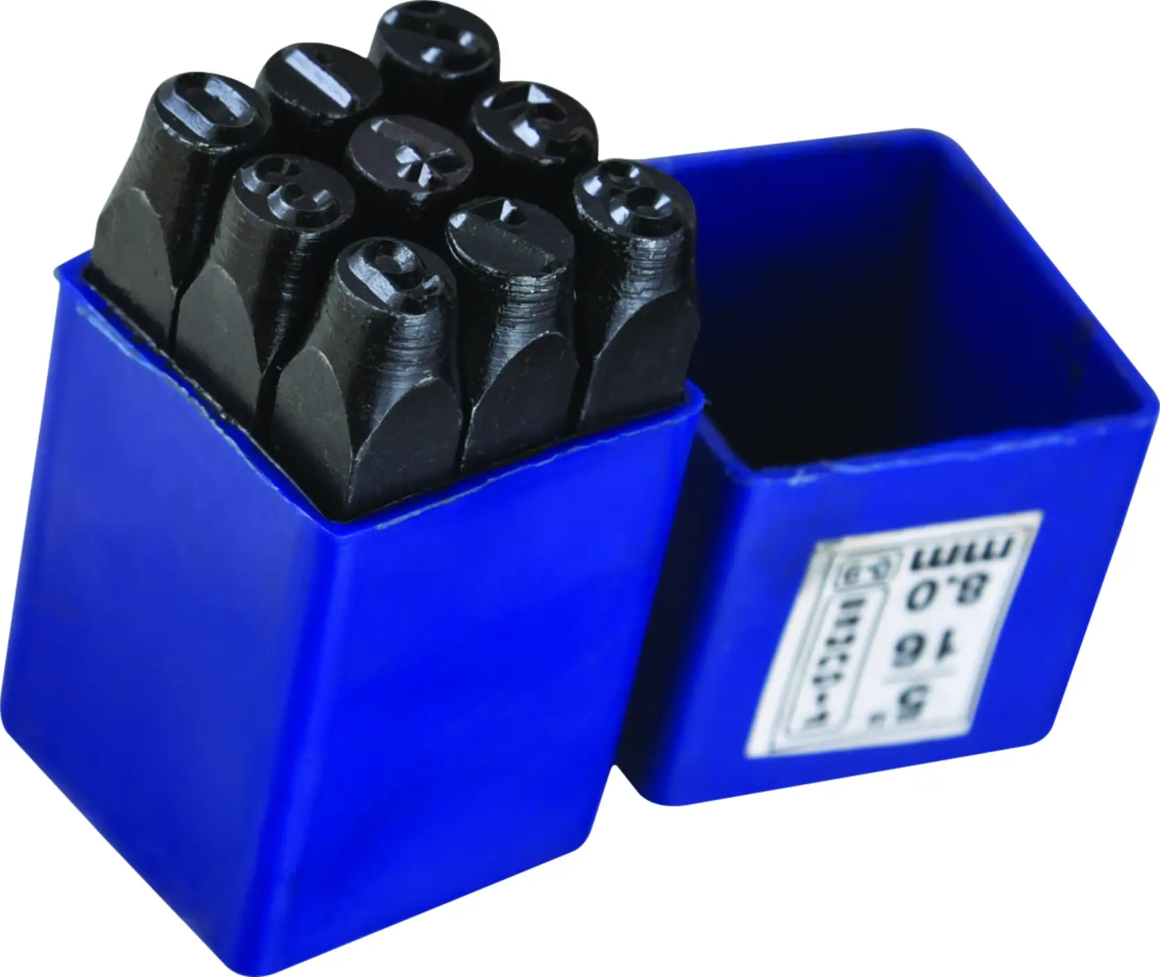 Universal tools Figure Punch Set E-2461 carbon steel black burnish finish blue color plastic box punch set hand tools