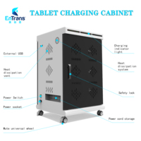 Station de charge USB 32 ports avec verrouillage, en acier au carbone et ABS ignifuge, certifiée ISO/CE/FCC pour les écoles, les salles de classe et les bureaux