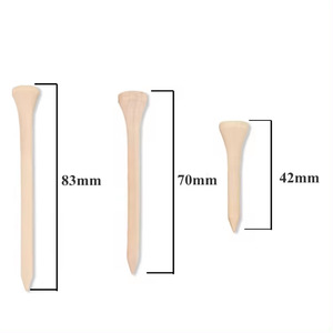 Tee de golf en bambou personnalisé de 7 pouces avec marquages de couleur imprimés pour l'entraînement et la pratique du golf, directement de l'usine. - Product Image 4