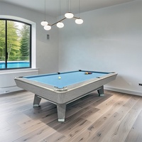 Table de billard commerciale de luxe moderne neuve de 9 pieds avec plateau en ardoise, pieds en bois massif et retour automatique des billes.