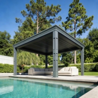 Pergola en aluminium résistante aux intempéries 4x3m & 5x5m, système de toit à lames orientables pour balcon, jardin et petit patio