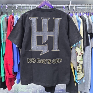 <span class=keywords><strong>T</strong></span>-shirts pour hommes à manches courtes de haute qualité, avec motif graphique personnalisé, diamants thermocollés, coupe oversize, Life Hustlers - Product Image 2