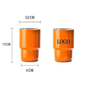 2oz 3oz Mini gobelet thermique en acier inoxydable tasse personnalisée double paroi Mini gobelet verre à liqueur avec paille en métal et couvercle - Product Image 2