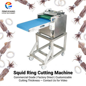 FENGXIANG Squid <b>Ring</b> Cutting Machine Stainless Steel Conveyor Type Semi-Automatic for Seafood Processing FGB-118 - Product Image 1
